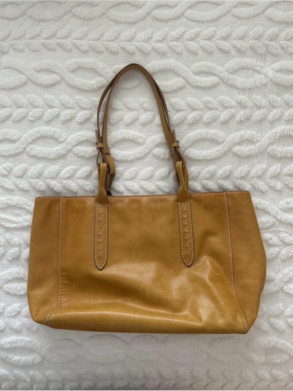 Frye Mustard Leather Shoulder Tote